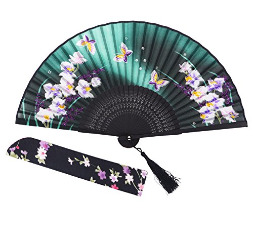 amajiji 8.27 'las mujeres plegable ventilador mano ventilador, Chinease/japonés Vintage de estilo retro
