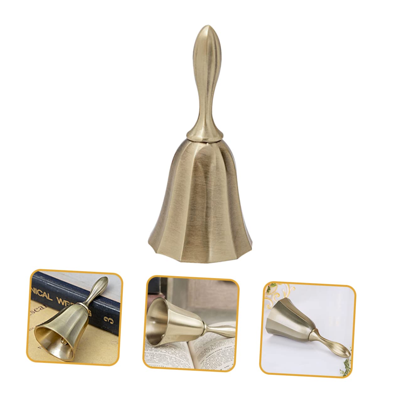 3piezas Campana De Servicio De Mano Para Restaurante Campana De Llamada Decorativa Antiguo Para Oficina Cocina y Recepción