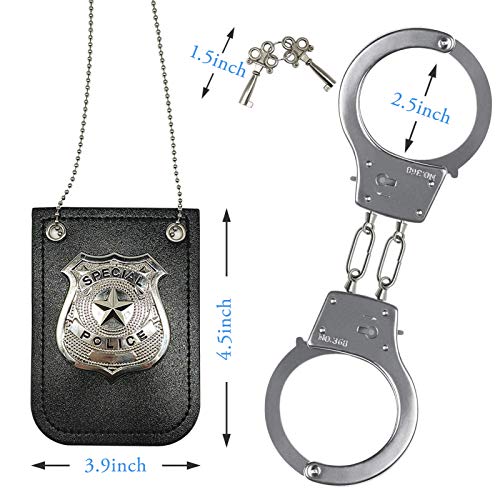 HOMILY Kids Hand Cuffs and Badge for Kids Pretend Toy Role Play
