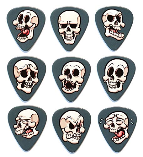 Funny Skull Guitar Picks Set of 9 Double Sided Harmony Picks