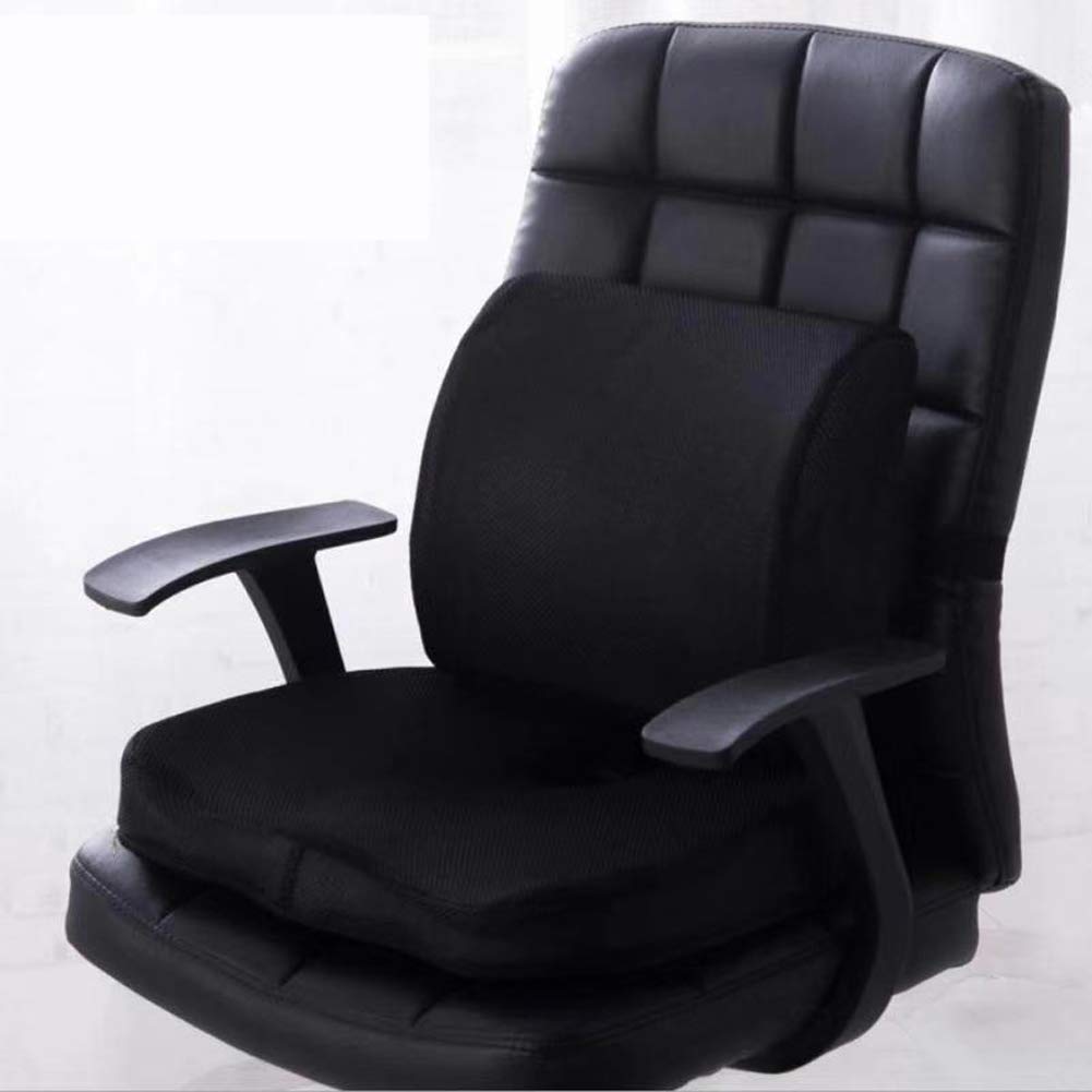 Coussin Biseauté WELLTEX Noir - Rehausseur Chaise Pour Enfants, Personnes Âgées Ou Bureau | Housse Lavable 40x40x13-8cm