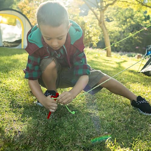 Image of 8 Pack Tent Stakes Heavy Duty 12 inch Steel Tent Pegs for Camping Unbreakable and Inflexible-Red