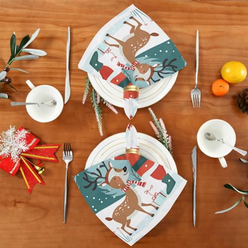 Servilletas de tela navideñas multicolor pack 6 20x20 in miniatura 5