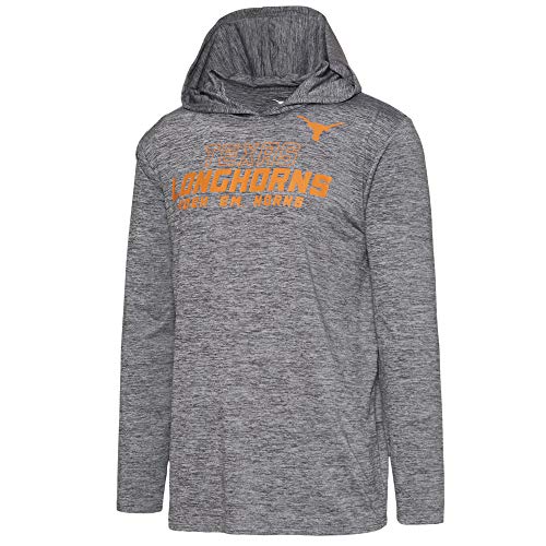 University of Texas Authentic Apparel NCAA Texas Longhorns Mens Stage Hooded T-Shirt, Heather Charcoal, Small