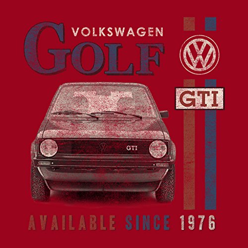 Volkswagen Golf GTI Racing Distressed Men\'s T-Shirt Cherry Red - Thumbnail 5