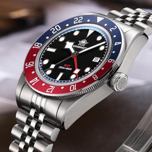 Image of ADDIESDIVE GMT Watches for Men Dive Water-Resistance Luminous Analog GMT Quartz Watch