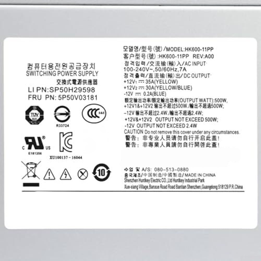Alimentatore stabile FSP600-60AGPAA 600W con i connettori 10+8+8+8+8Pin per le postazioni di lavoro SP50H29558 che gestiscono le attività di elaborazione intensiva