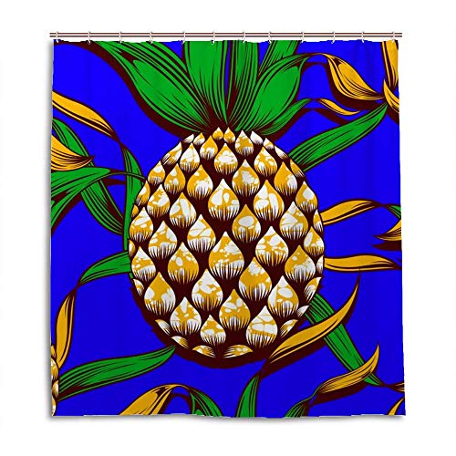 Rideau de douche design abstrait jaune en polyester de qualité supérieure - 2