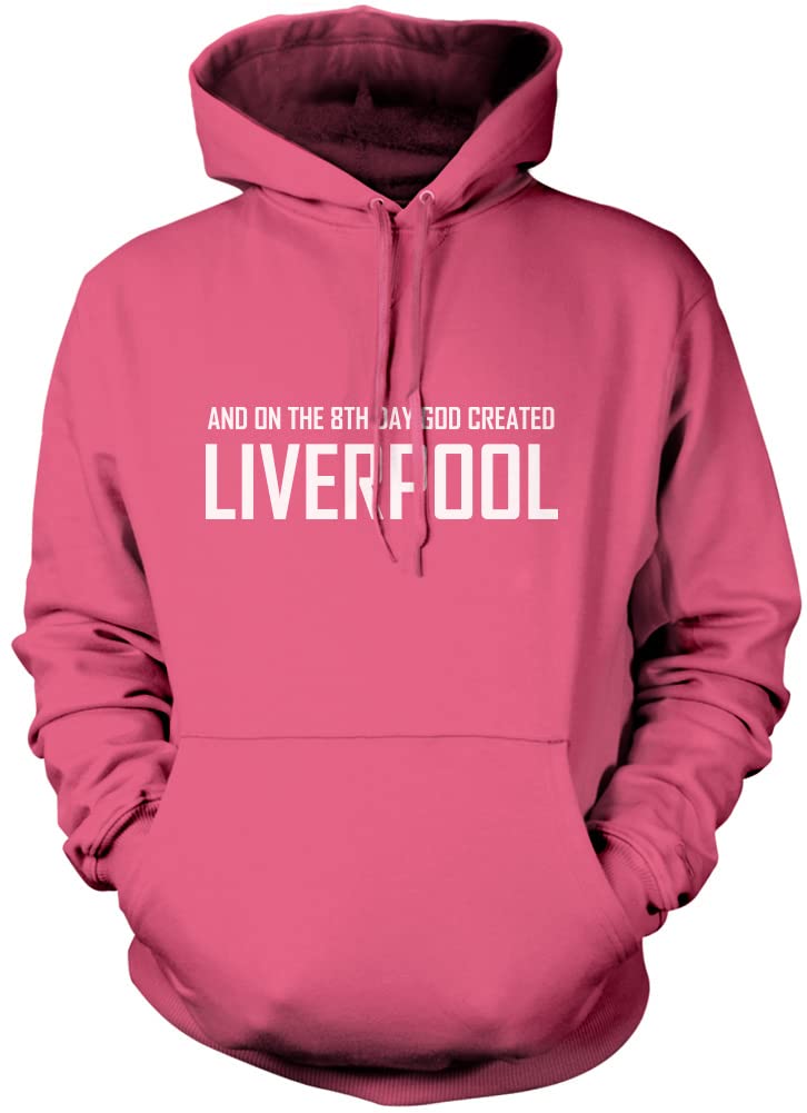Hotscamp Unisex Kids Pink On The 8Th Day God Created Liverpool Hoodie - Medium