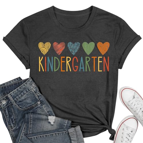 Kindergarten Shirt for Women Preschool Heart Tshirt Kindergarten Teacher Shirts Preschool Teacher Tee
