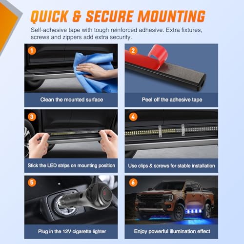 Image of Nilight 2PCS 70 Inch Emergency Strobe Light Strip with Controller 864 LED Blue White Running Board Lights Flexible Side Flashing Warning Caution Safety Waterproof for Truck Construction Pickup