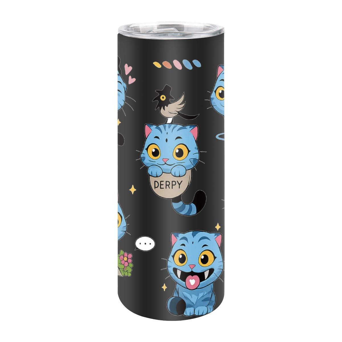 DOGDPELWI Demon Hunters Stainless Steel Water Bottle 590ml Stainless Steel Sports Water Bottles with Straw Leakproof Reusable Drinks Cup for Gym, Travel, Sports (Photography)