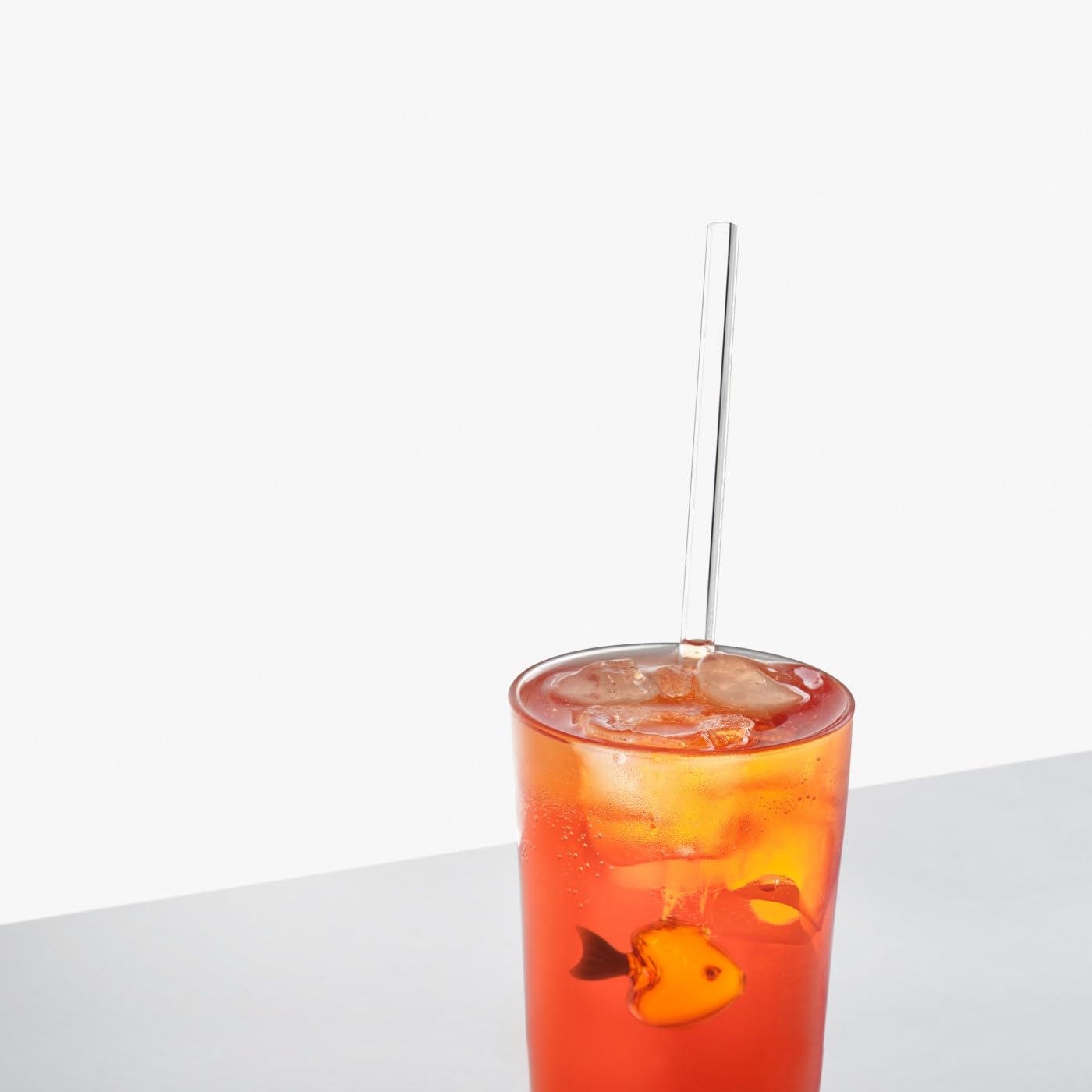 Ichendorf Milano Longdrink Pesce Verde e Alga Rosa | Collezione Marine Garden | 45 cl | Vetro Borosilicato | Fatto a Mano
