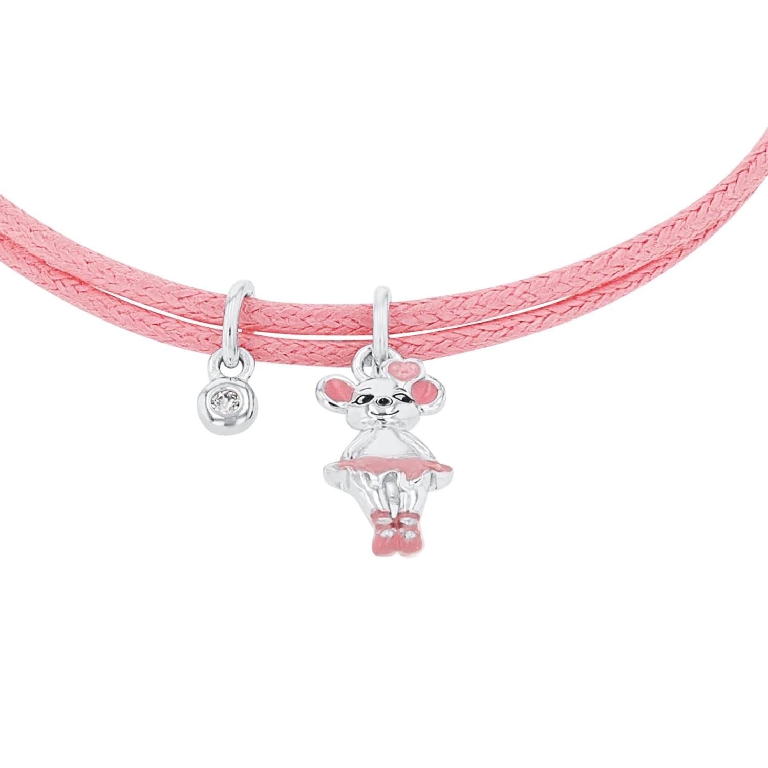Prinzessin Lillifee Armband 925 Sterling Silber Mädchen Kinder Armschmuck, mit Zirkonia synth., 21 cm, Silber, Maus, Kommt in Schmuck Geschenk Box, 2035974