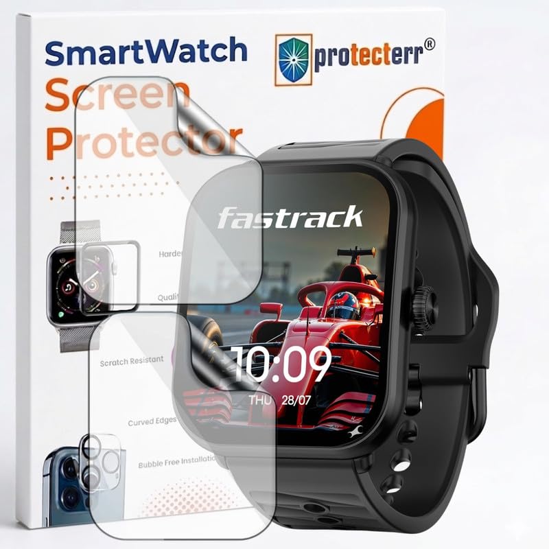 Image of 2-Pack Screen Protector for Fastrack MYND 1.93 inch Smartwatch - Flexible TPU Screen Guard, HD Clear, Anti Scratch, Bubble Free, Full Coverage Film - Not Tempered Glass