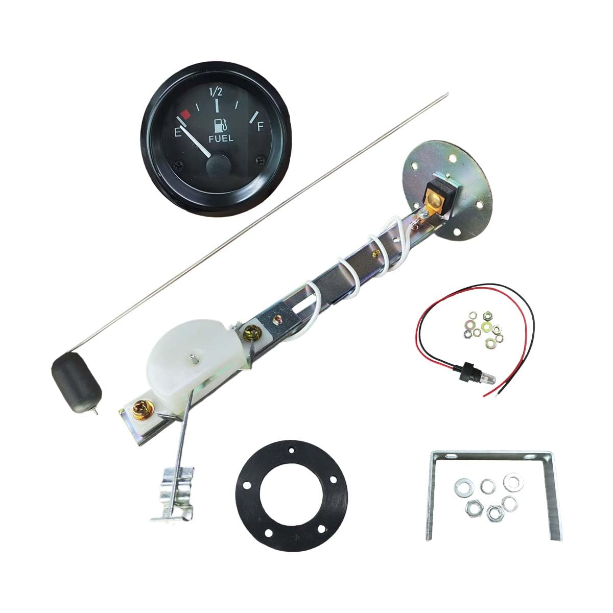 2"/52mm Universal Fuel Level Gauge Kit, 12V Boat Fuel Sender E-1/2-F Pointer Meter, Fuel Tank Sending Unit Car SUV Fuel Level Gauge Meter, Universal Fuel Water Level Sensor-image-11