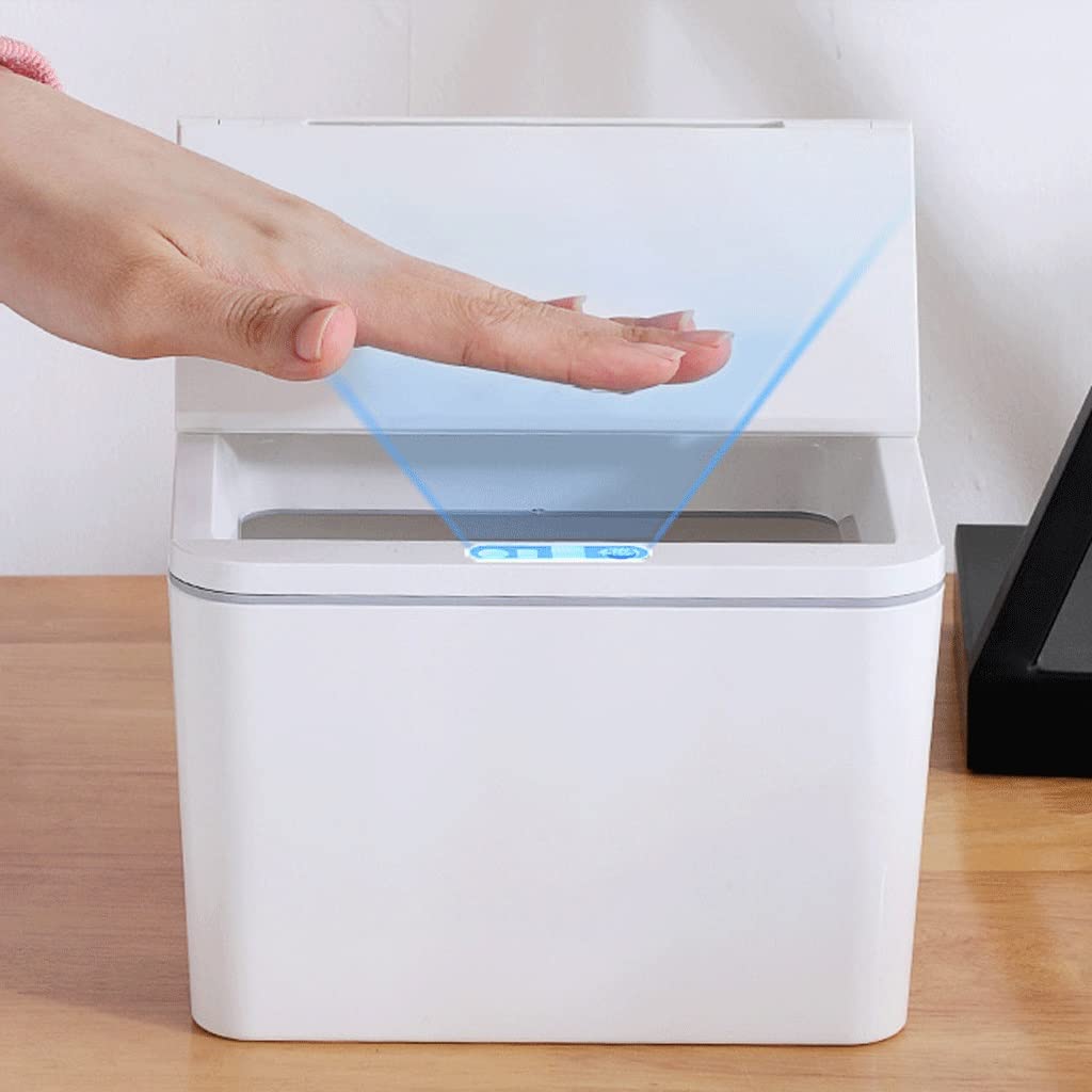 Trash Can Intelligent Infrared Motion Sensor Garbage Cans Home Desktop Smart Dustbin(17 * 13.5cm)