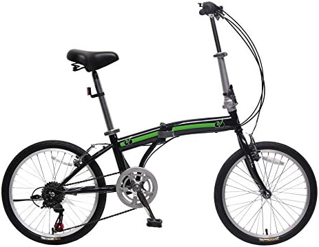 IDS Home unYOUsual U Transformer 20" Folding City Bike Bicycle 6 Speed Shimano Gear Frame Mudguard Rear Carrier Front Rear Wheel Reflectors (Black)