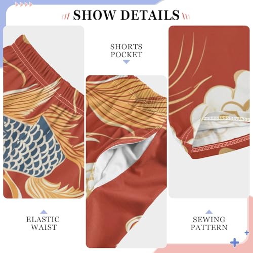 ZZXXB Carp Fish Clouds Boys Long Pants Soft Trousers Elastic Waist Kids Lounge Bottoms with Pockets S-XL4