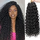 GoGo Curl Crochet hair 24inch Water Wave Crochet hair Natural Black Synthetic Bohemian Crochet Braid Deep Wave Braiding hair Extensions(5Packs,1B)
