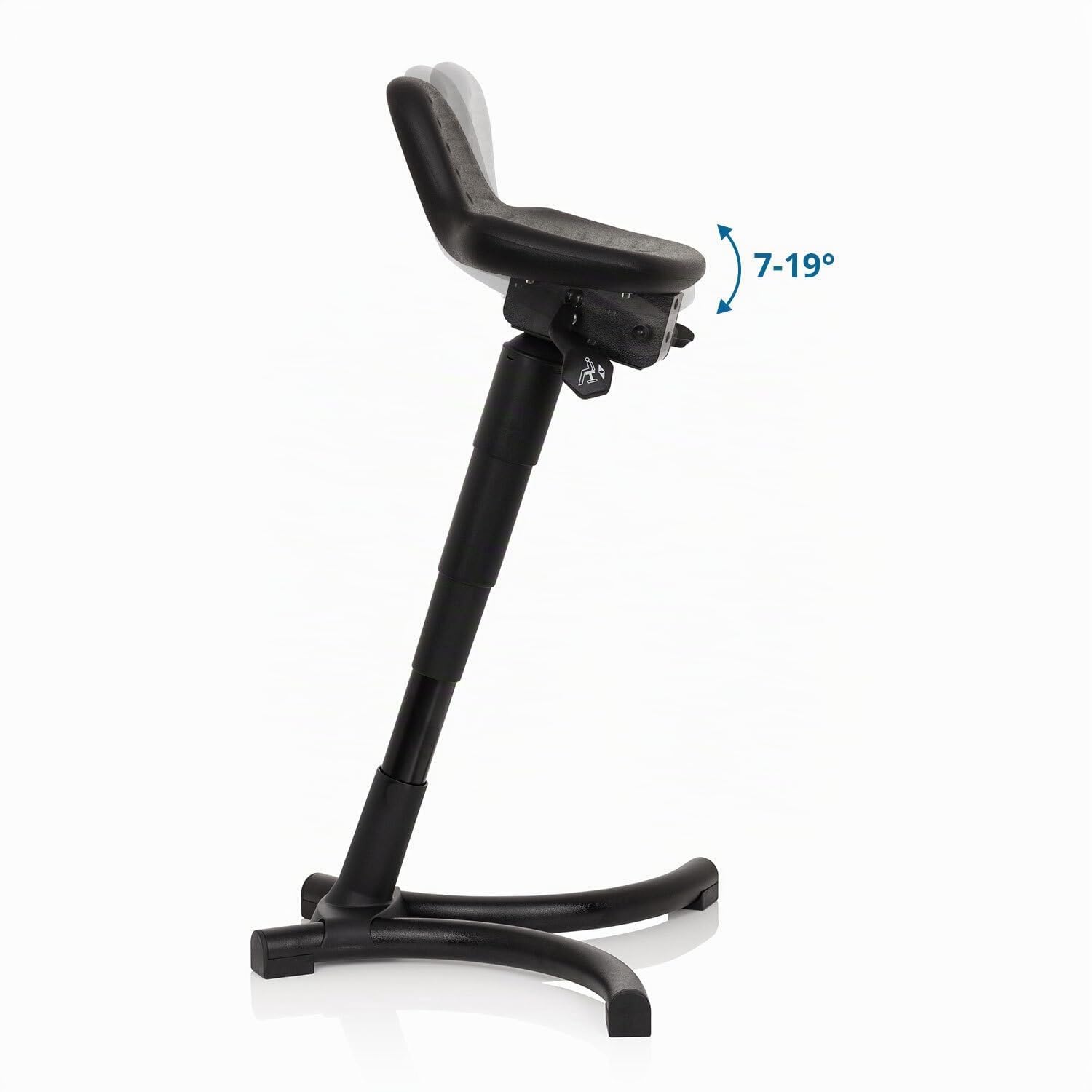 hjh OFFICE 830026 Tabouret de Soutien Top Work 34 Mousse Rigide Siège de Travail Ergonomique avec Soutien Lombaire, Hauteur & Inclinaison réglables