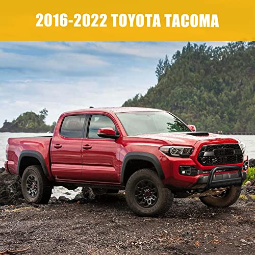 Image of Bull Bar Compatible for 2016-2022 Tacoma Front Bumper Grill Grille Guard with Skid Plate