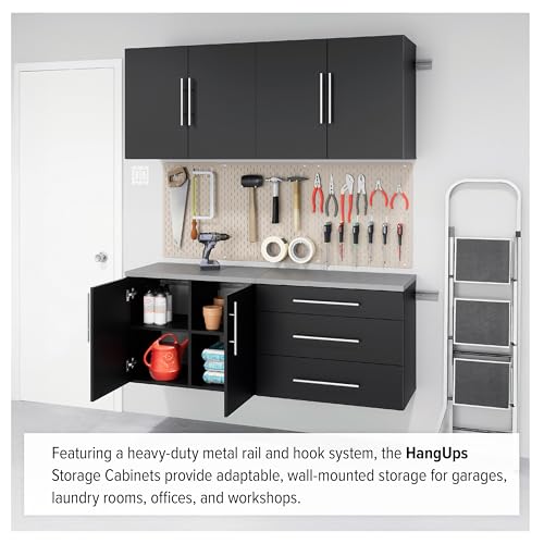 Image of Prepac HangUps 30 inch Upper Garage Cabinet, Bathroom Cabinet Wall Mount, Ideal for Garage, Kitchen and Laundry Organization 30 inch W x 24 inch H x 16 inch D, Black