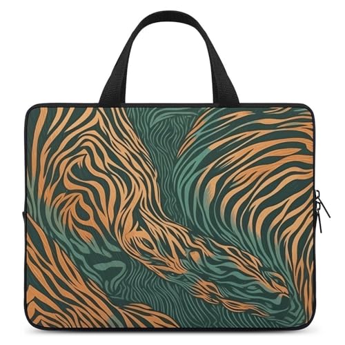 Bolso bandolera verde y beige para laptop unisex miniatura 1