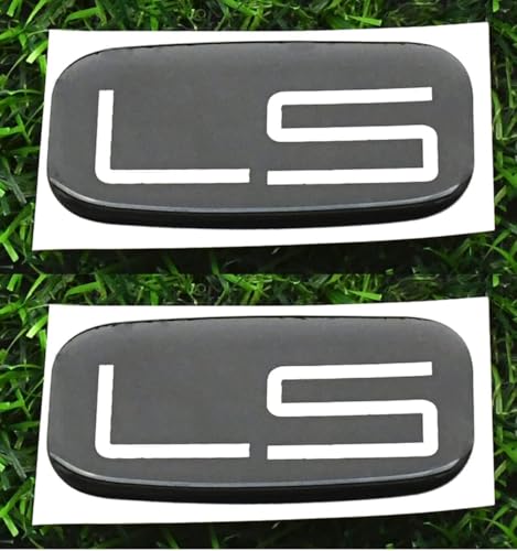 Image of Pair Set LS Cab Emblems 3D Badge Logo Nameplate Sticker Roof Pillar Replacement for LS 15036135 Pickup Truck SUV (Chrome /Black)