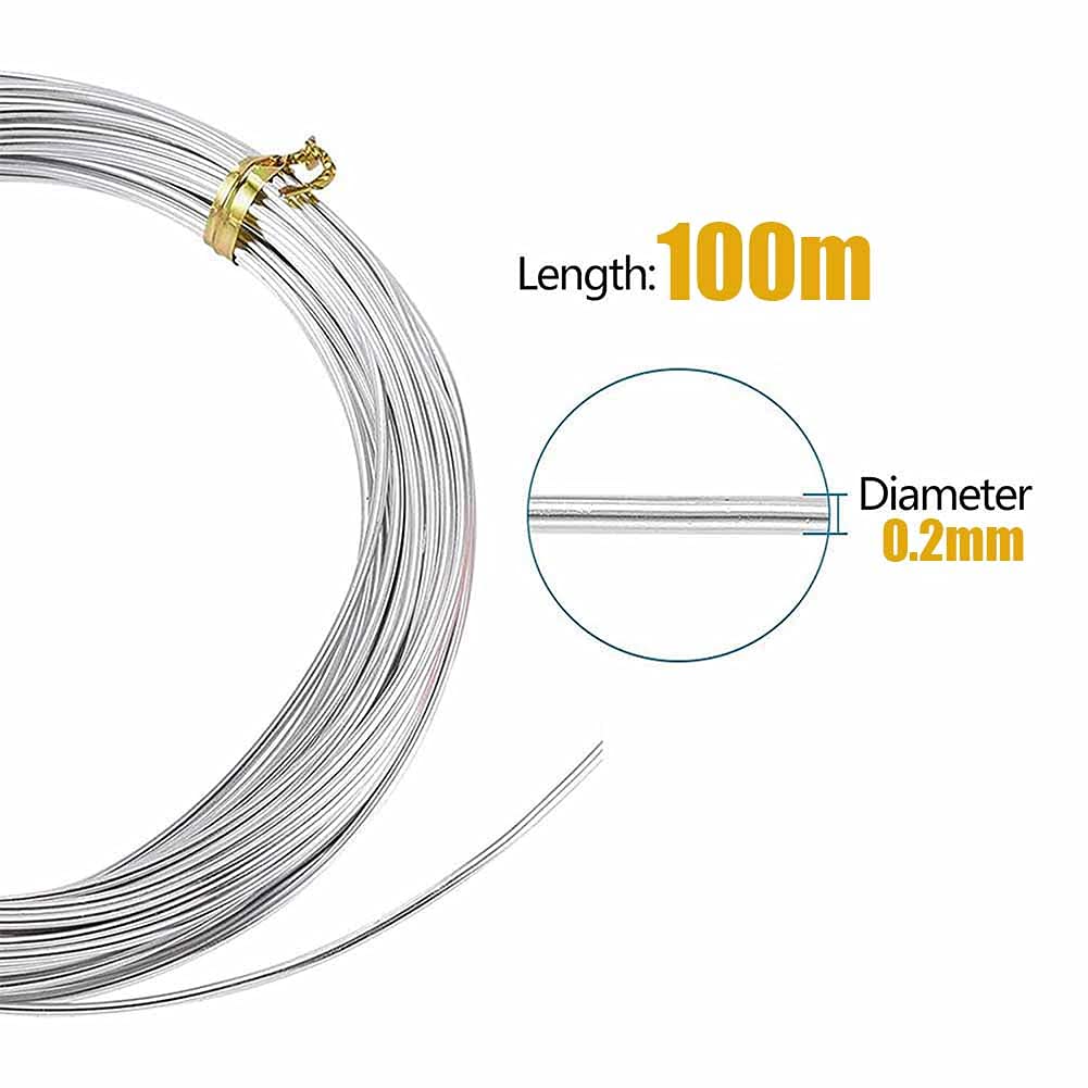 Produktbild von GOONSDS Edelstahl-Bindedraht 304 – 0,2 Mm, 100 Meter, Hart – Für Modellbau, DIY & Industrie