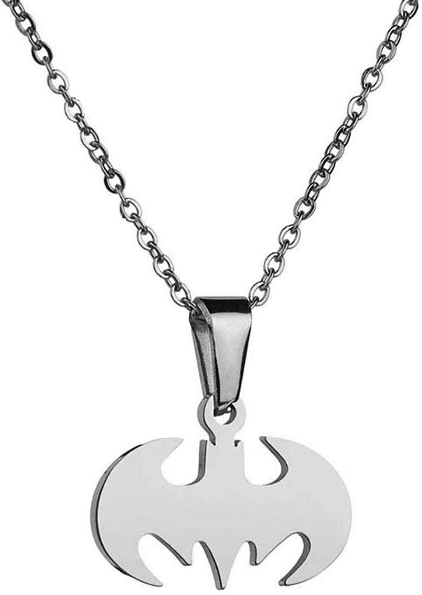 RZCXBSWomen's Men' Lightweight Surgical Stainless Steel Bat Man Necklace Charm Batman Insect Necklace