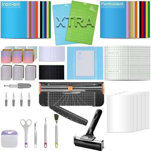 LOPASA Starter Kit Compatible with Cricut Joy Xtra Machine Extra Bundle for Beginners 8.5 x 12 Xtra Size Accessories and Supplies for Newbies All Essential Tools and Material(Complete Bundle)