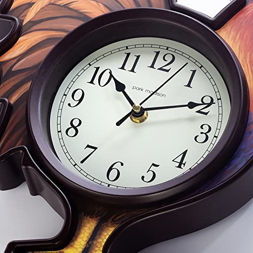Park Madison 12 Inch Vintage Farmhouse Kitchen Wall Clocks Battery Operated Rooster Quartz Clock For Dinning Living Room Decor, Silent Movement #TOP3