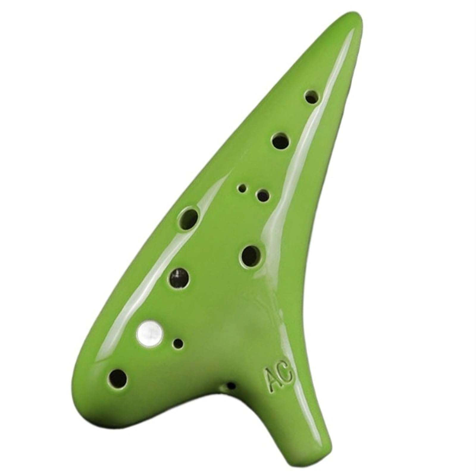Ocarina Ocarina Per Principianti 12 Fori Alto C Key AC Ocarina In Ceramica Ocarina Professionale A 12 Fori(Green)