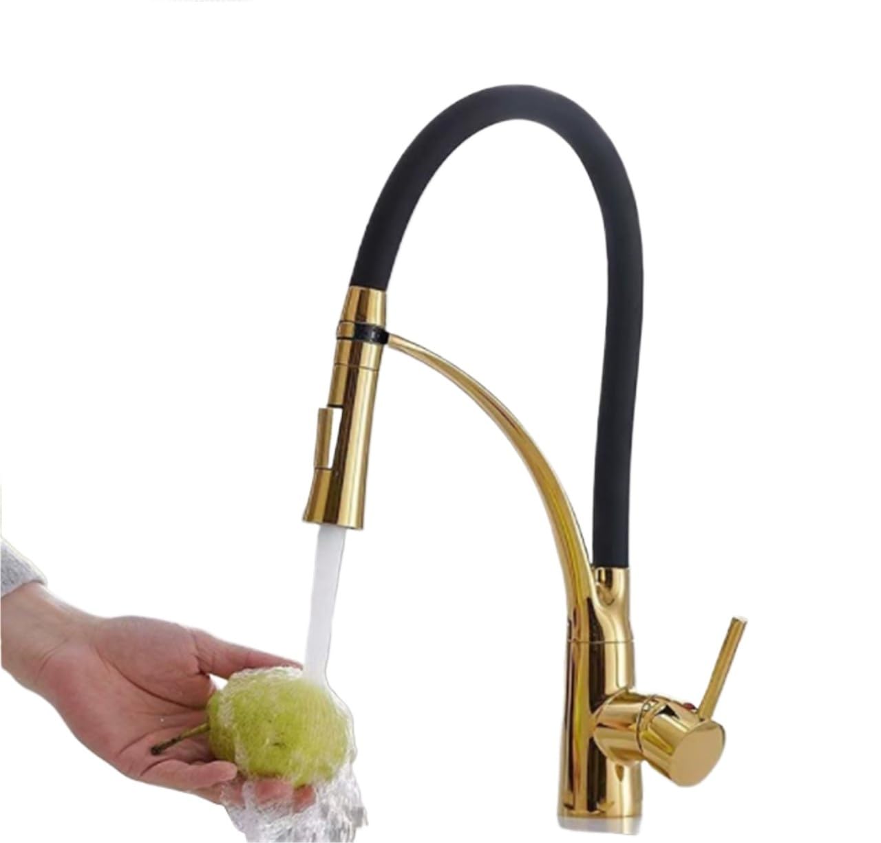 Robinet de cuisine en laiton doré à montage sur plage au design élégant