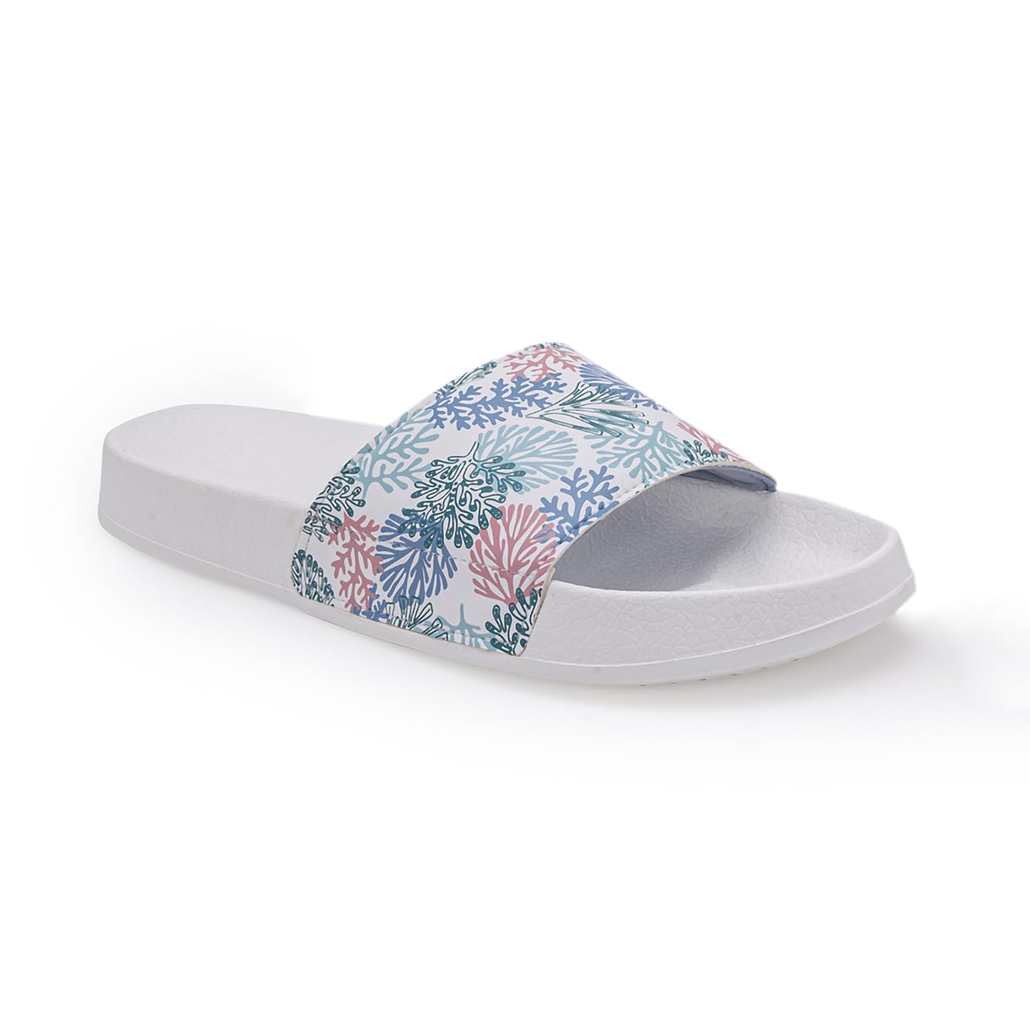Womens Sliders in White | Casual Pool Sliders-image-22