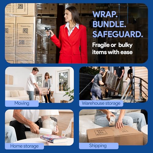 Image of International Plastics Co. 5 inch 80 Gauge Plastic Stretch Film /Wrap 1000ft 500% Stretch Clear Cling Durable Adhering Packing Moving Packaging Heavy Duty Shrink (5 inch Products, 8 Pack)