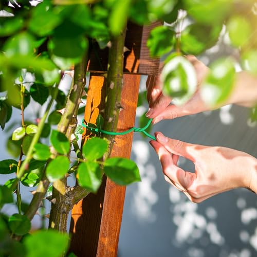 KADAX Gartendraht 3mm x 5m, grüner Bindedraht zum Befestigen von Pflanzen, Pflanzendraht gummiert, wetterfester Draht für Garten, Blumendraht ummantelt (1 Stück)