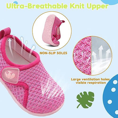 Image of FEETCITY Baby Boys Girls First Walking Shoes Infant Sneakers Crib Shoes Breathable Lightweight Slip On Shoes