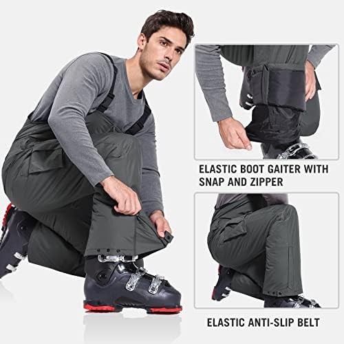 BALEAF Men's Ski Bibs Insulated Trousers Snow Pants Warm Skiing Suits Snowboarding Work Trousers