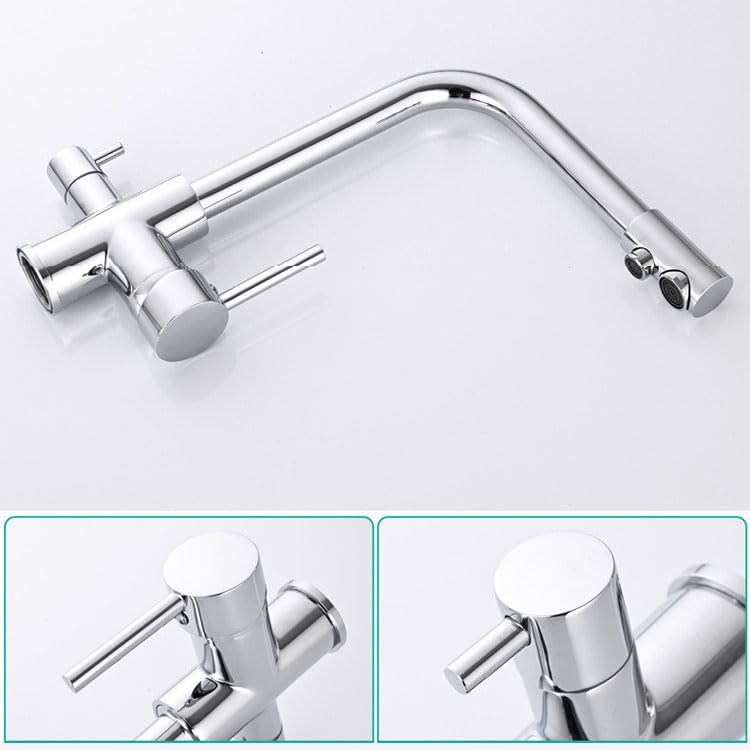 Grifo de cocina de 3 vías con osmosis y ducha extraíble cromada 6