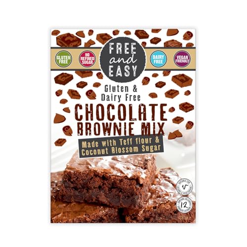 Free and Easy Chocolate Brownie Mix, 350g - Gooey & Delicious, Organic, Vegan & Gluten-Free