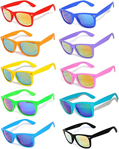 Image of OWL Retro Vintage Sunglasses Colorful Mirror Lens Matte Frame 3,5,6,10,12,14 Pairs