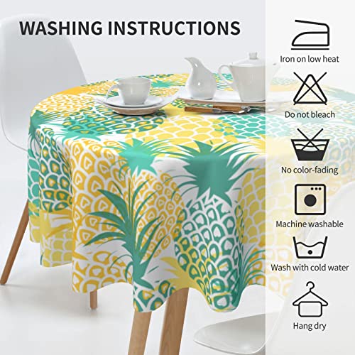 Pinepal Pineapple Round Tablecloth, Pineapple Table Cloth, Farmhouse Table Cover For Dinner Kitchen Party Holiday Decor, 60 Inch (Pineapple, One Size) #TOP5