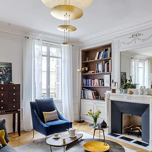 Ryb Home 4 Panels White Sheer Curtains, Extra Long Voile Sheer Drapes Airy & Breathable, Light Filtering For Large Window, Sliding Glass Door, Backdrop, W 54 X L 96 Inch Each Panel, 4 Panels #TOP5