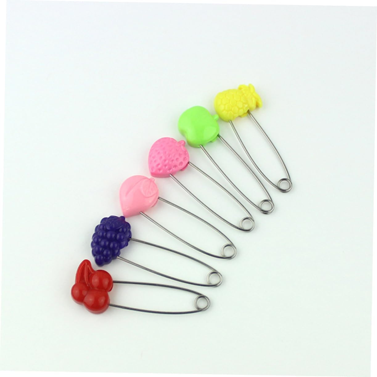 50pcs Safety Pins Diaper Pins Safety Locks Fruit Pattern for Boys and Girls Style