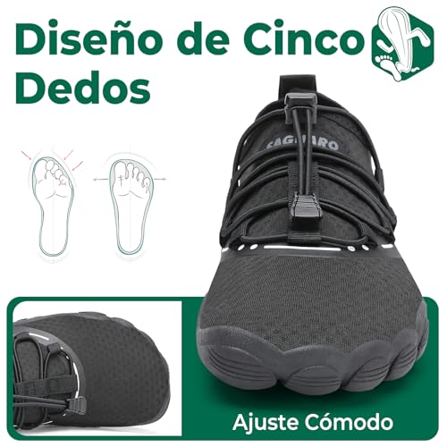 Miniatura 2 de Saguaro Escarpines Mujer Zapatillas Agua Hombre Secado Rápido Barefoot Zapatos De Agua Antideslizante Escarpines Surf Ligeras Zapatillas Minimalistas Para Playa Snorkel Kayak Negro Medianoche,Gr.39