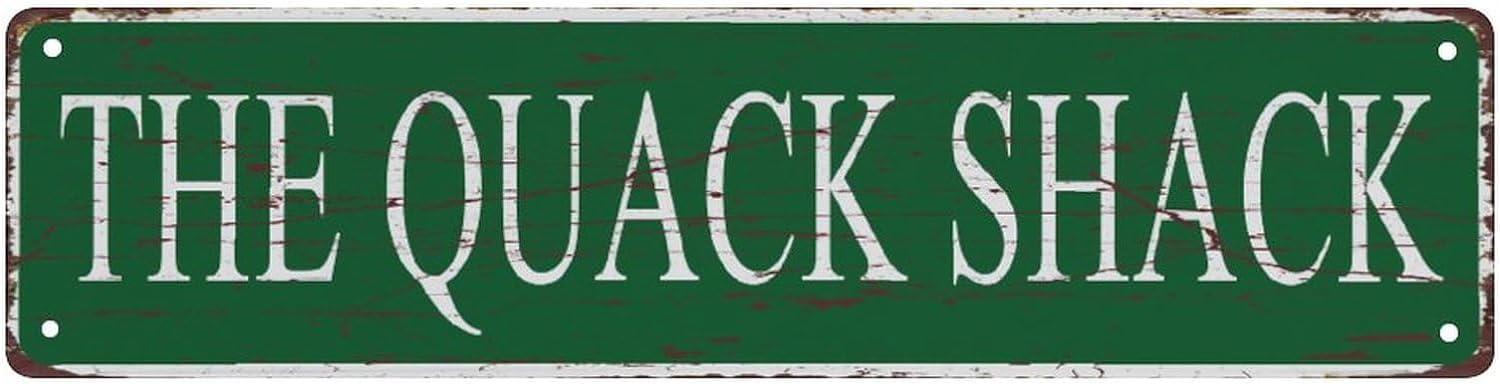 Vintage Tin Sign The Quack Shack Wall Decor,4x16 Inch Vintage Aluminum Sign Man Cave Bar Home Wall Decoration