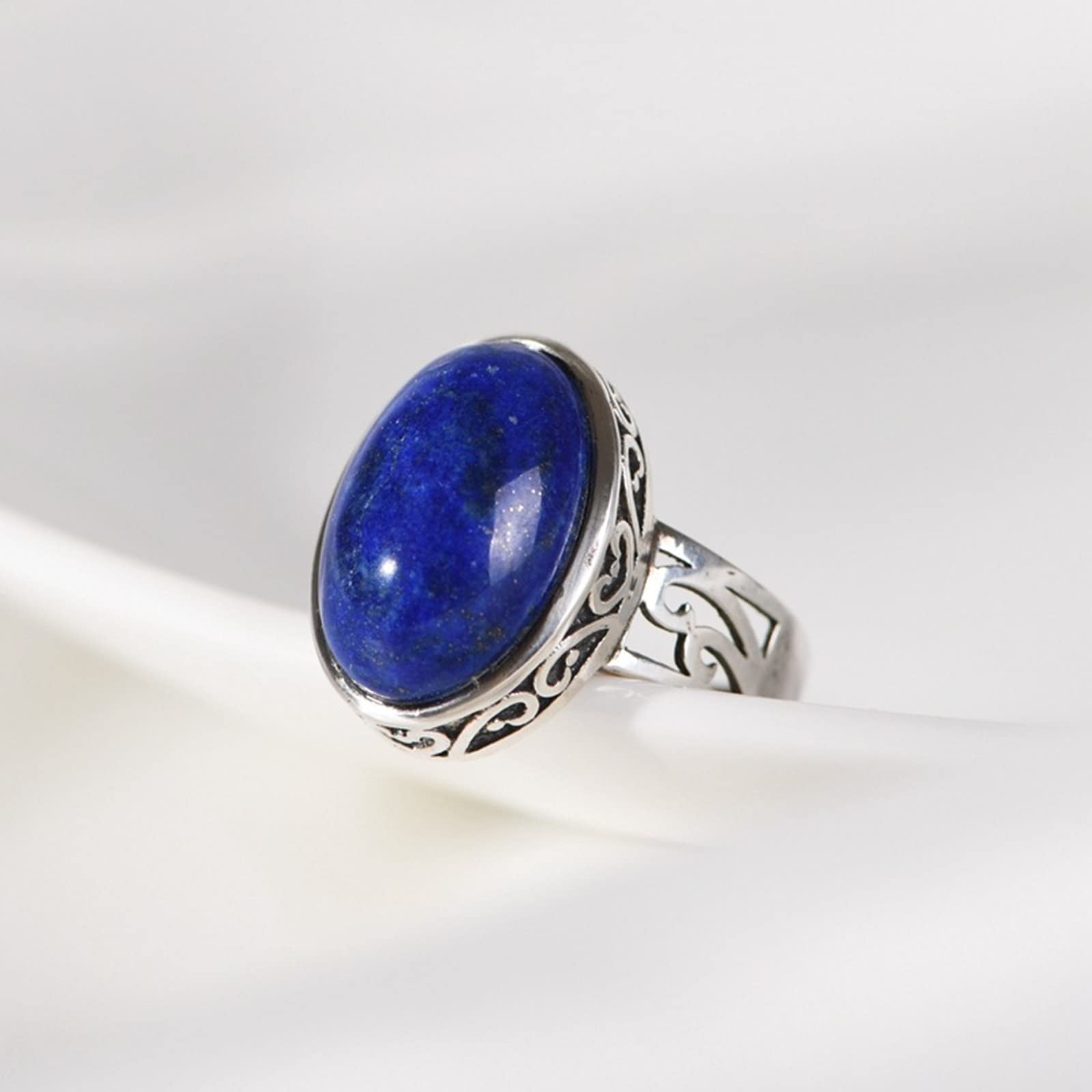 Anello in argento 925 da donna, anello di fidanzamento in argento da donna, motivo floreale cavo, regalo per festa delle mare, donna