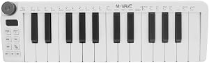 25 Key MIDI Keyboard Controller,Wireless Force Sensitive Keys Portable Music Production for Producers Beatmakers Home Studio Musicians